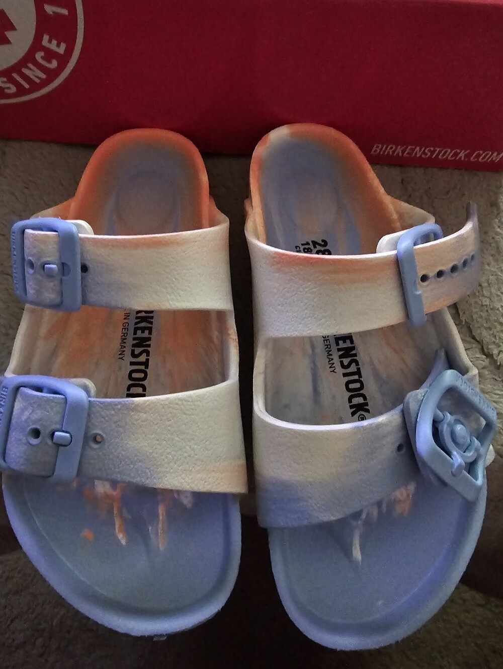 Birkenstock Kids Toddler 10 (28) Multi Tie Dye Sandals - Picture 4 of 6
